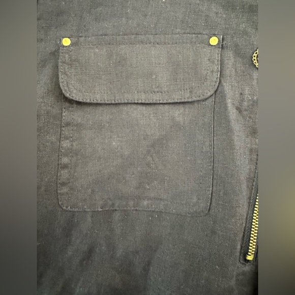 NWOT Women’s Ellen Tracy Roll Tab Shirt Sleeve 100% Linen Tunic 1/4 Zip Top S - Picture 5 of 7